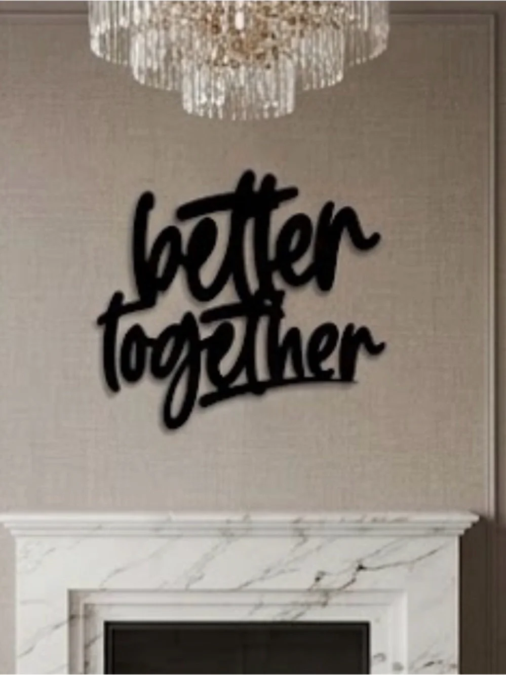 Better Together Script Wall Art - Black